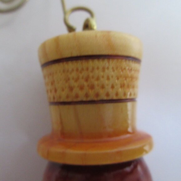 Hand Made Turned Wood Snowman Christmas Ornament 3.5” Tall - Picture 5 of 9